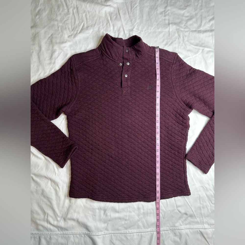 Avalanche Outdoor Quilted Burgundy Pullover Cozy Cotton Blend, Snap Front Large - Picture 7 of 11